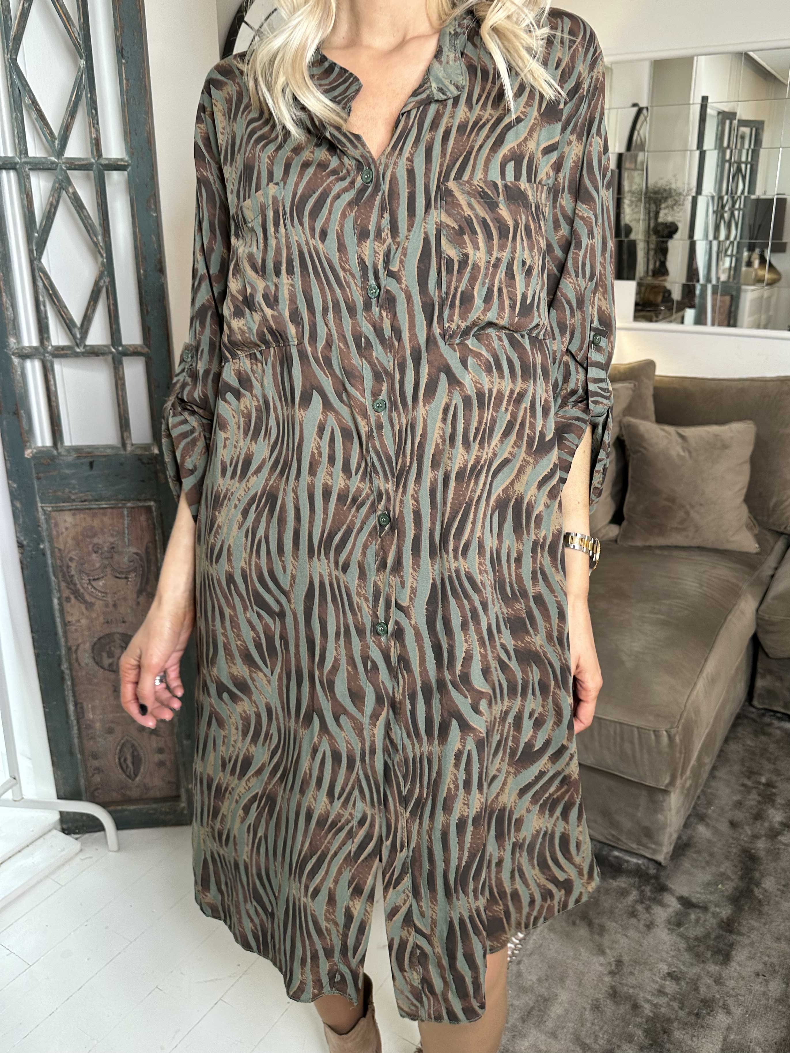 Firenze - Skjorte i bomuld med dyrestriber